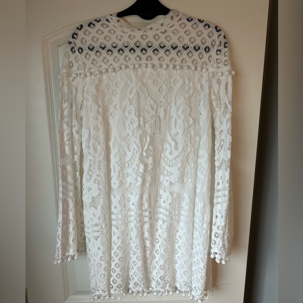 White lace boho minidress, L